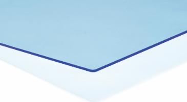 Gjutna akrylskiva, Lysande kant, Fluorescerande blå, 750mm x 1000mm x 3,0mm